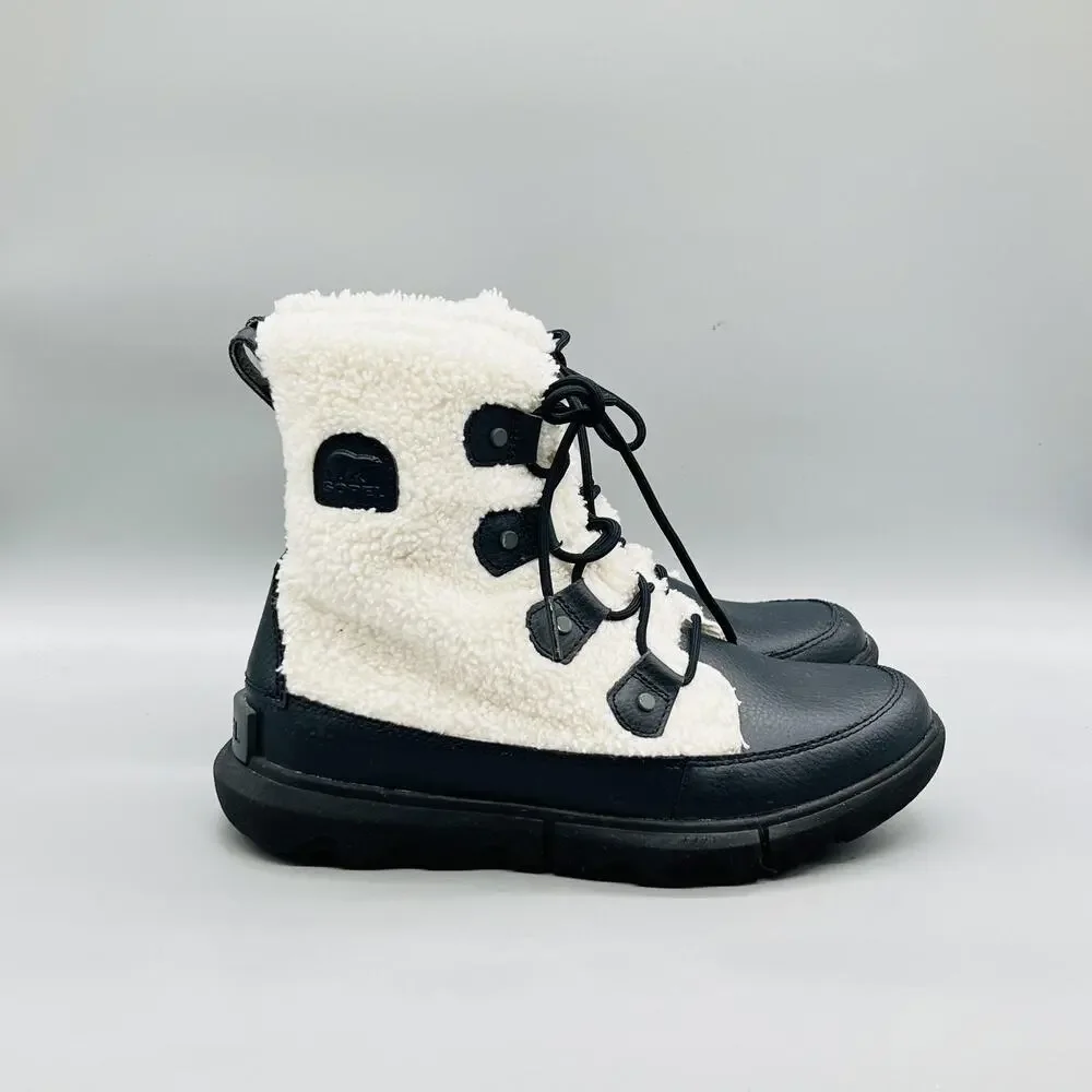 Sorel Boots Women 10 White Faux Fur Shearling Explorer II Joan Cozy Winter Shoes